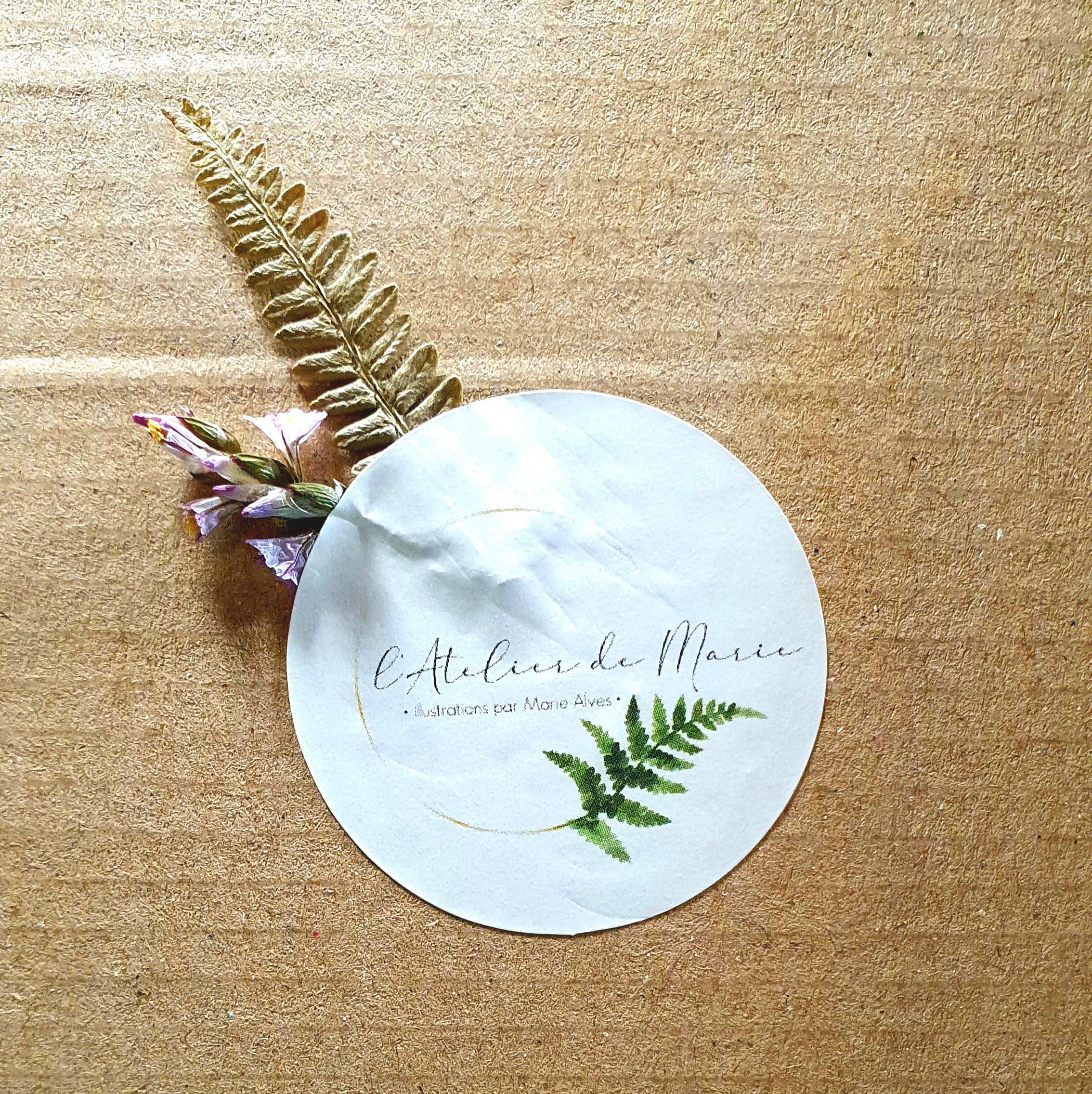 étiquette emballage Atelier de marie fougère